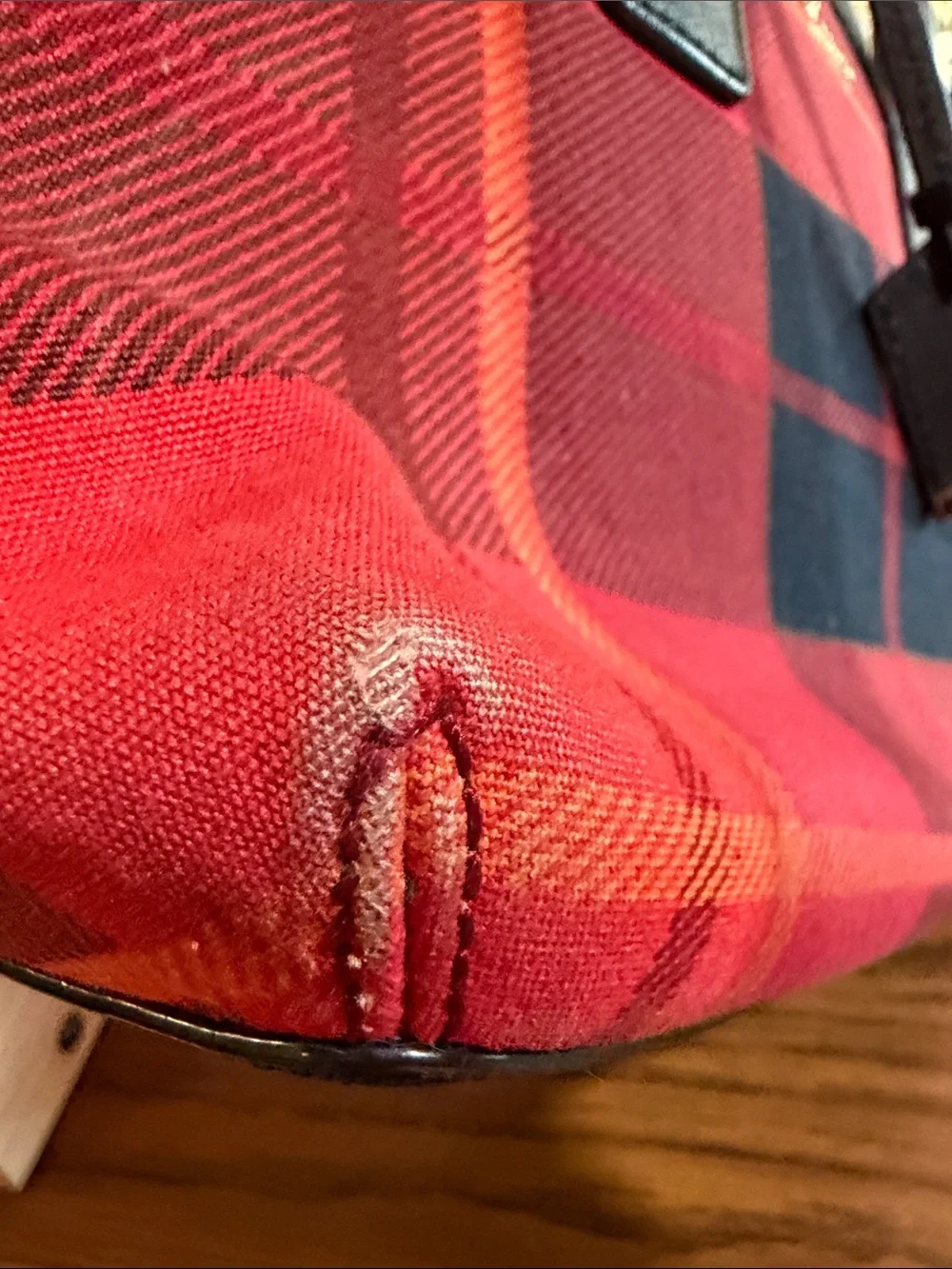 kate spade Red Plaid Top-Handle Satchel with COA